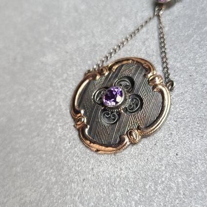 1930's Art Nouveau 9KPG Silver Amethyst Necklace1930ǯ ̡ǥ 9 С ᥷ ͥå쥹