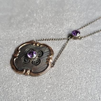 1930's Art Nouveau 9KPG Silver Amethyst Necklace1930ǯ ̡ǥ 9 С ᥷ ͥå쥹
