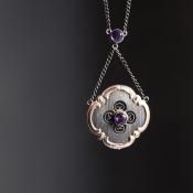 1930's Art Nouveau 9KPG Silver Amethyst Necklace1930ǯ ̡ǥ 9 С ᥷ ͥå쥹