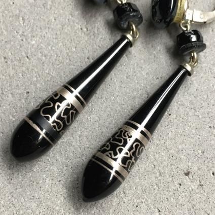 1930's France French Jet Earringsʥǥåɥȥå 1930ǯ ե եå ԥDead Stock