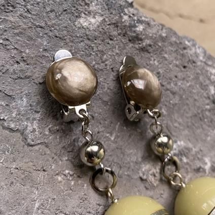 1960's French Grey & Green Ball Earrings1960ǯ ե 졼&꡼ ܡ 󥰡Dead Stock 