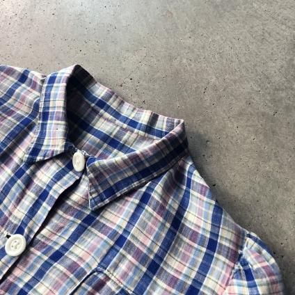 Vintage Cotton Check Long Shirtsʥơ åȥ å 󥰥 