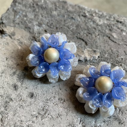 1940's French Madeleine Riviere Glass Earrings（1940年代 フランス マドレーヌ・リヴィエール  ガラスイヤリング）-JeJe PIANO ONLINE BOUTIQUE 神戸のアンティーク時計,ジュエリー,ファッション専門店