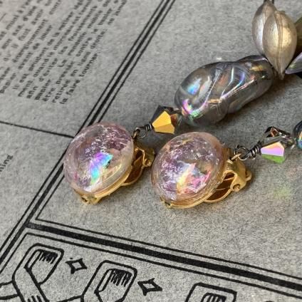1940's French Louis Rousselet Purple Glass Earrings(1940 1940's French Louis Rousselet Purple Glass Earrings(1940