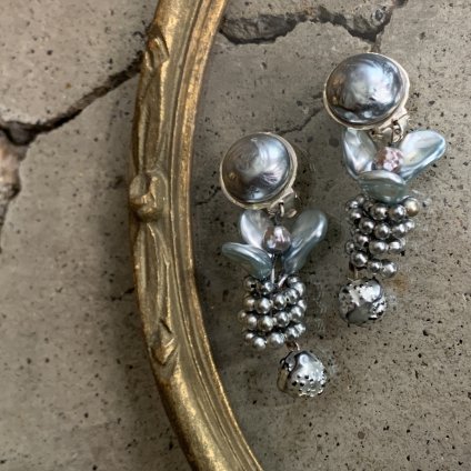 1950's French Louis Rousselet Glass Pearl Earrings（1950年代 フランス ルイ・ロスレー ガラスパール イヤリング）