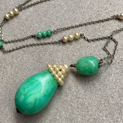 1920's-30's Louis Rousselet Peking Glass Pearl Necklace（ 1920 - 1930年代 ルイロスレー ペキンガラス パール ネックレス）