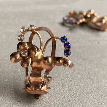 1940's French Flower Basket Earrings1940ǯ ե ե Хå 󥰡