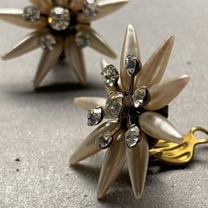 1950's French Pearl Flower Earrings1950ǯ ե ѡե 󥰡