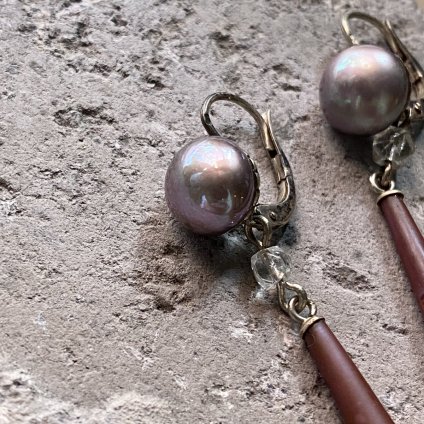 1920-30's French  Glass Earrings（1920〜30年代  フランス  ガラスピアス）