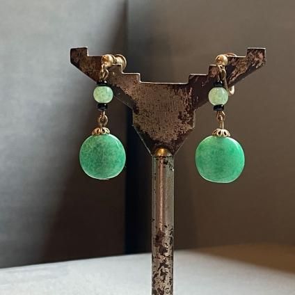 1920 - 30's Peking Glass Earrings192030ǯ  ڥ󥬥饹 󥰡