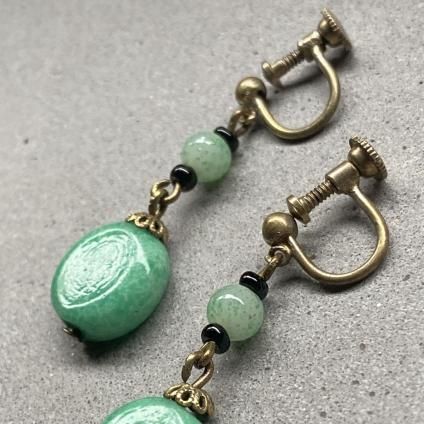 1920 - 30's Peking Glass Earrings192030ǯ  ڥ󥬥饹 󥰡