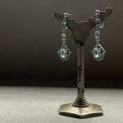 1920's Light Blue Glass Earrings 1920ǯ 饤ȥ֥롼 饹 󥰡
