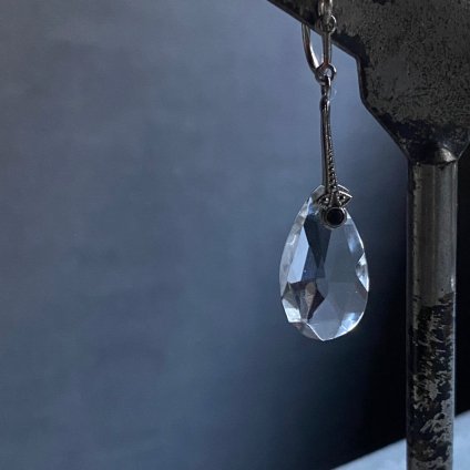 1930's Art Deco Clear Glass Marcasite Earrings 1930ǯ  ǥ ꥢ饹 ޡ 󥰡