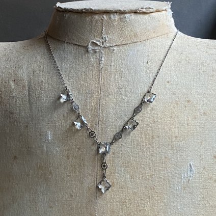 1930's Art Deco Clear Glass Necklace 1930ǯ ǥ ꥢ饹 ͥå쥹