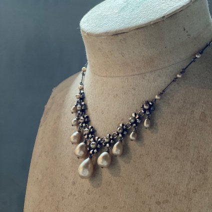 1930's Louis Rousselet Pearl Drop Flower Necklace（ 1930年代 ルイ ロスレー パールドロップ  フラワー ネックレス）- JeJe PIANO ONLINE BOUTIQUE 神戸のアンティーク時計,ジュエリー,ファッション専門店