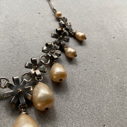 1930's Louis Rousselet Pearl Drop Flower Necklace 1930ǯ 륤 졼 ѡɥå ե ͥå쥹