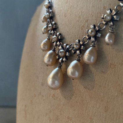 1930's Louis Rousselet Pearl Drop Flower Necklace 1930ǯ 륤 졼 ѡɥå ե ͥå쥹