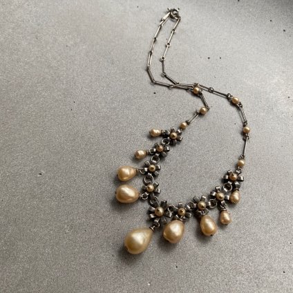 1930's Louis Rousselet Pearl Drop Flower Necklace（ 1930年代 ルイ ロスレー パールドロップ フラワー ネックレス）