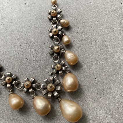 1930's Louis Rousselet Pearl Drop Flower Necklace（ 1930年代 ルイ ロスレー パールドロップ  フラワー ネックレス）- JeJe PIANO ONLINE BOUTIQUE 神戸のアンティーク時計,ジュエリー,ファッション専門店