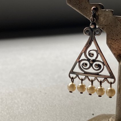 1940's Louis Rousselet Triangle Earrings 1940ǯ  륤 졼 ȥ饤󥰥 󥰡
