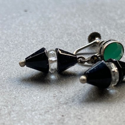 1930's Art Deco Mini Glass Earrings 1930ǯ  ǥ ߥ 饹 󥰡