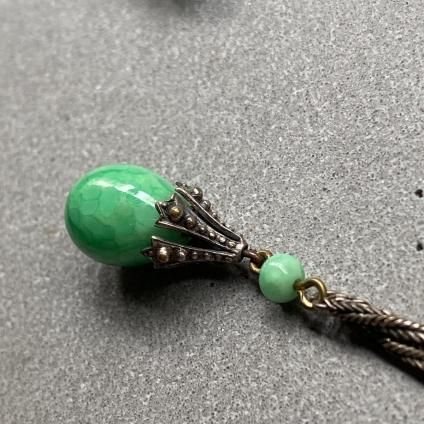 1930's Louis Rousselet Peking Glass Long Earrings 1930ǯ  륤 졼 ڥ󥬥饹 󥰥󥰡