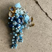 1960's French Paola Blue Glass Brooch（1960年代 フランス パオラ ブルーガラス ブローチ）Dead Stock