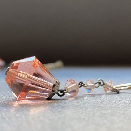 1930's Art Deco Pink Glass Earrings 1930ǯ  ǥ ԥ󥯥饹 󥰡