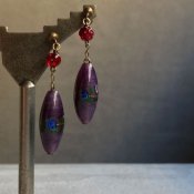 1930's Art Deco  Purple Glass Earrings（ 1930年代  アールデコ パープルガラス イヤリング）