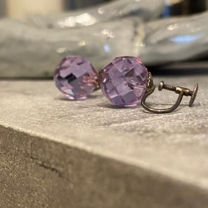 1930's Neogium Glass Earrings 1930ǯ  ͥ६饹 󥰡