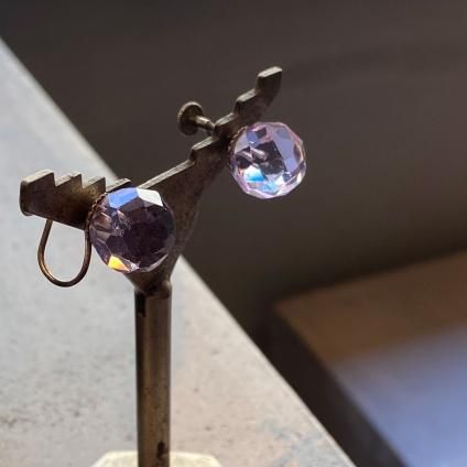 1930's Neogium Glass Earrings 1930ǯ  ͥ६饹 󥰡