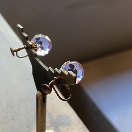1930's Neogium Glass Earrings 1930ǯ  ͥ६饹 󥰡