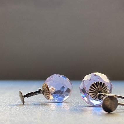 1930's Neogium Glass Earrings 1930ǯ  ͥ६饹 󥰡