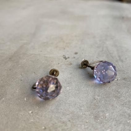 1930's Neogium Glass Earrings 1930ǯ  ͥ६饹 󥰡