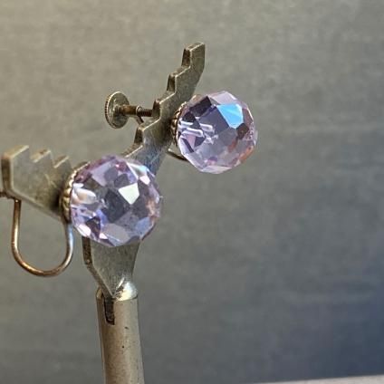 1930's Neogium Glass Earrings 1930ǯ  ͥ६饹 󥰡