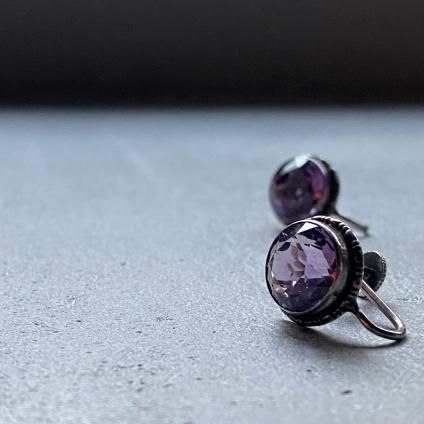 1930's Silver Amethyst Earrings 1930ǯ  С ᥷ 󥰡