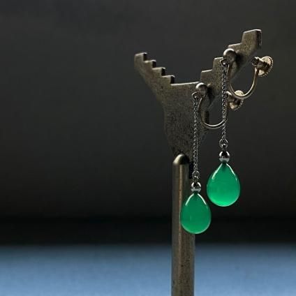 1930's Art Deco Glass Earrings 1930ǯ  ǥ 饹 󥰡