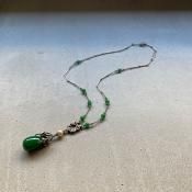 1950's Louis Rousselet Dark Green Glass Necklace 1950ǯ 륤 졼 ꡼ 饹 ͥå쥹