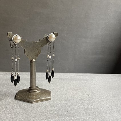 1920's Louis Rousselet Glass Pearl Earrings（1920年代  ルイ ロスレー ガラスパール イヤリング）