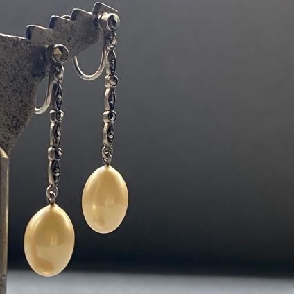 1930's Silver Marcasite Pearl Earrings1930ǯ С ޡ ѡ 󥰡