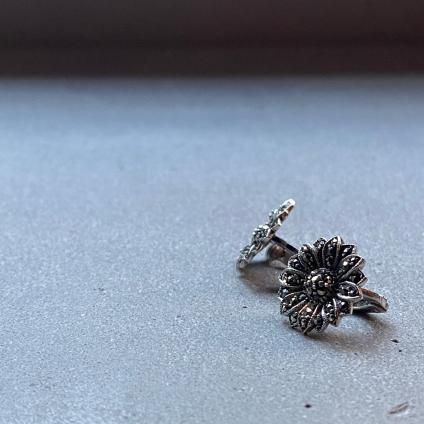 1930's Silver Marcasite Flower Earrings1930ǯ С ޡ ե 󥰡