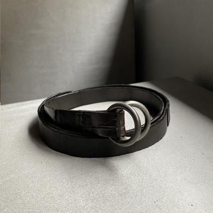 CHRISTIAN PEAU CP RING BELT ʥꥹ ݡ 󥰥٥ȡCrocodile Leather BLACK