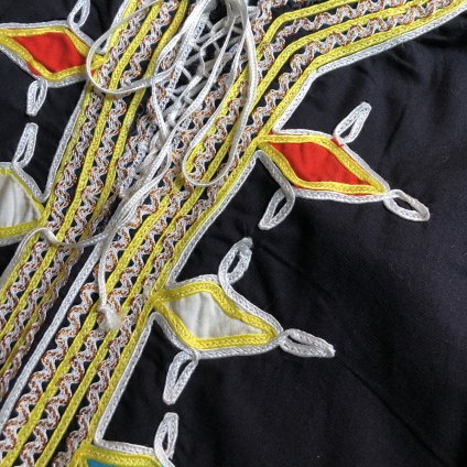 Vintage Ethnic Code Embroidery Trumpet Sleeve Onepieceʥơ ˥å ɻɽåµ ԡ