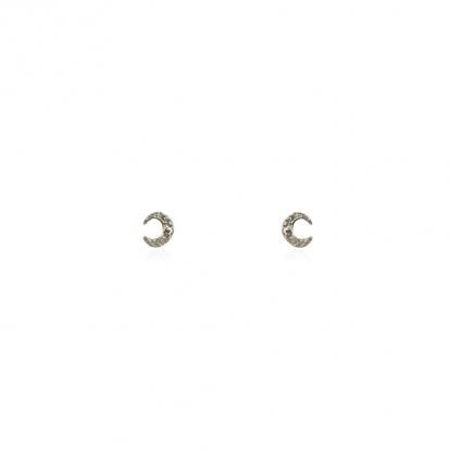 momocreatura  Micro Crescent Moon Stud Earringsʥޥԥ С