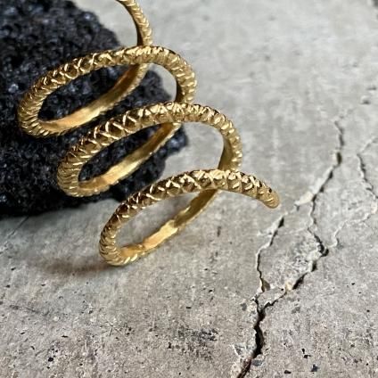 momocreatura Spiral Snake Ring GoldBlack Diamondʥإӥ ɡߥ֥åɡ