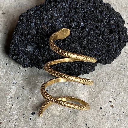 momocreatura Spiral Snake Ring GoldBlack Diamondʥإӥ ɡߥ֥åɡ