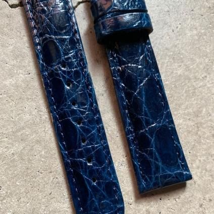 暮らしに便利なアイテム 18mm AMADEUS カイマンワニ Blue Dark MORELLATO 難あり 男性用