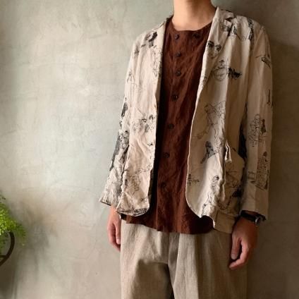 YUTA MATSUOKA Printed Jacketʥ楦ޥĥ ץȥ㥱åȡEcru