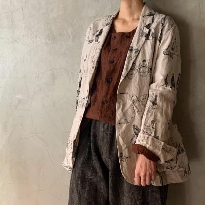 YUTA MATSUOKA Printed Jacketʥ楦ޥĥ ץȥ㥱åȡEcru