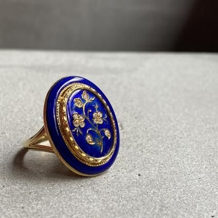 Victorian 18KYG Enamel Diamond Antique Ringʥȥꥢ 18 ʥ  ƥ 󥰡